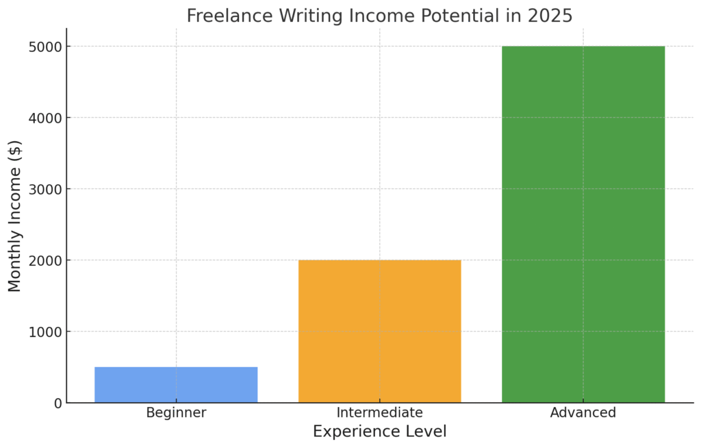 freelance writing income potential in 2025 graph chart