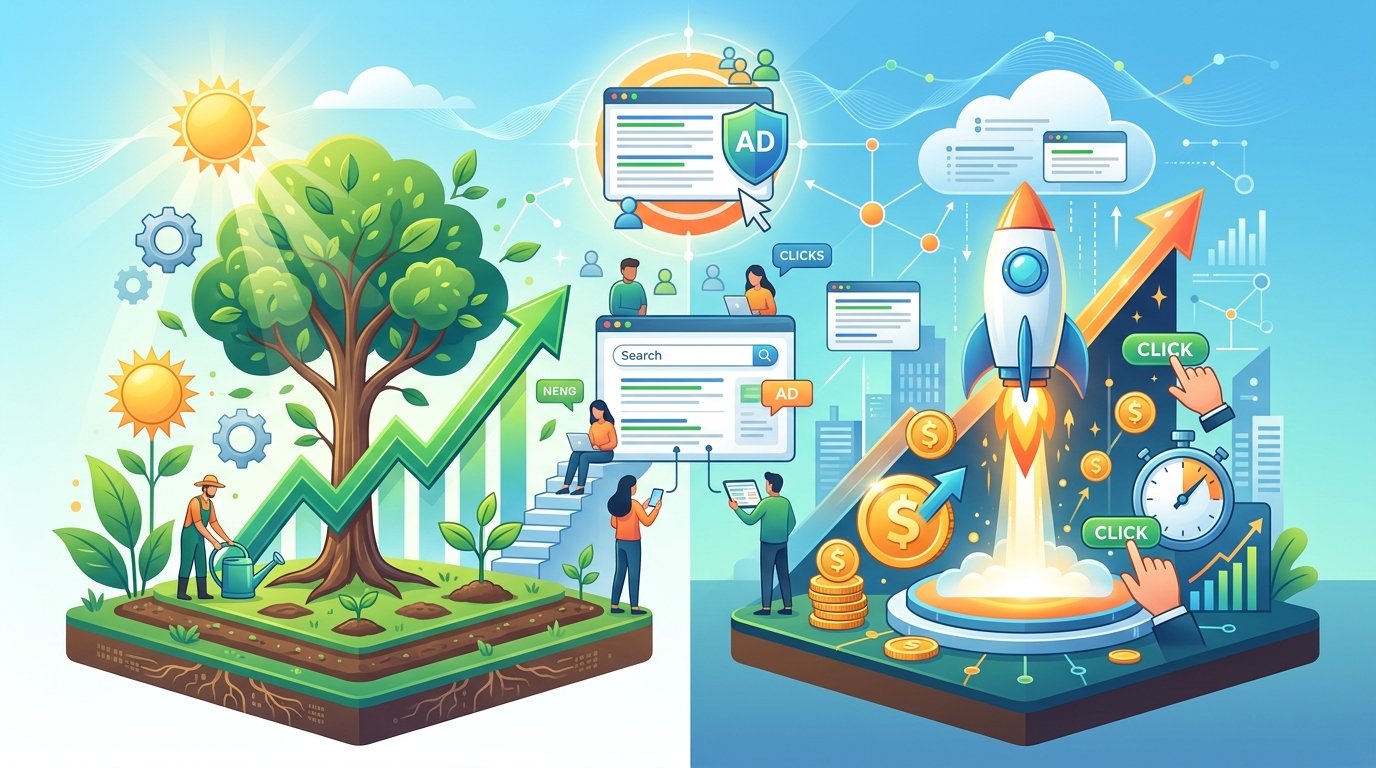 SEO compared to SEM and PPC advertising